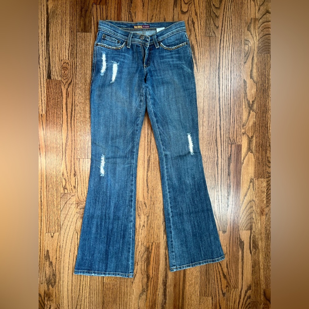 Vintage Machine 5 pocket Jeans embellished with rose gold colored stones
